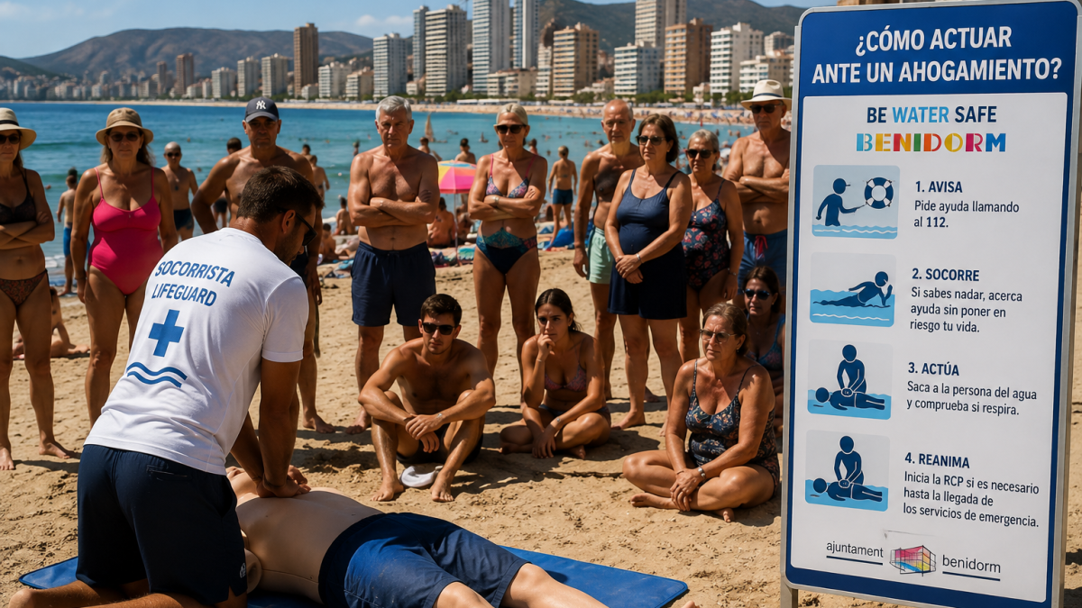 Benidorm enseña cómo actuar ante un ahogamiento en sus playas