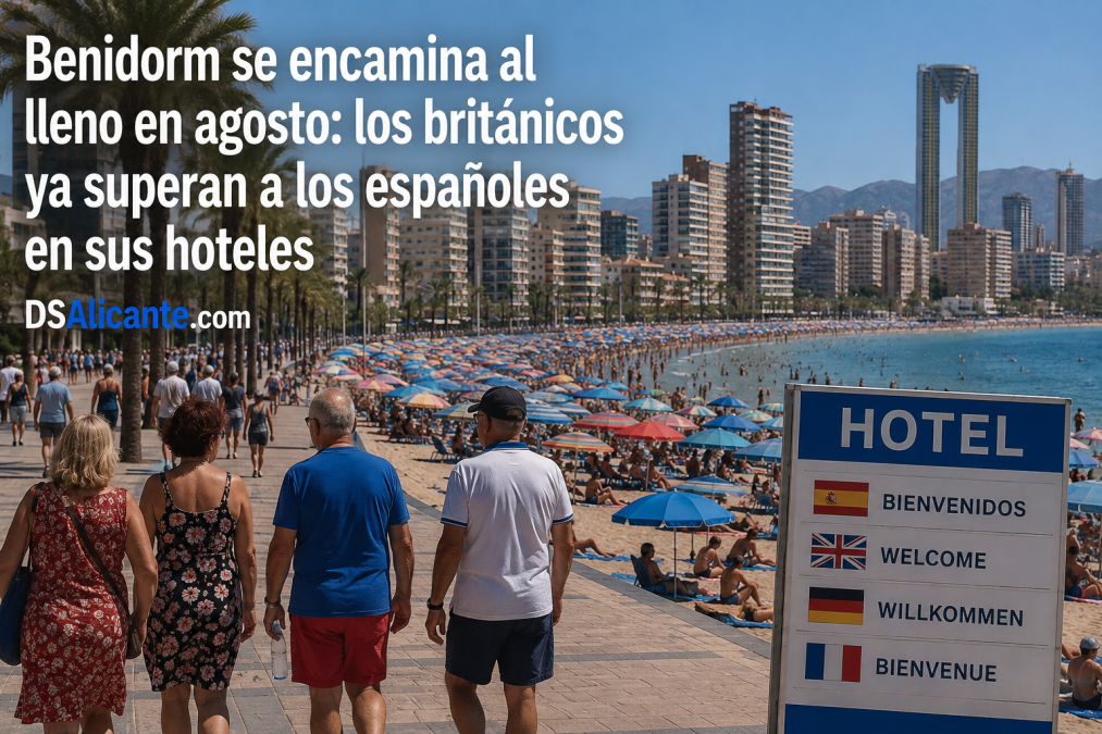 Benidorm roza el lleno en pleno verano: ya hay más británicos que españoles en sus hoteles