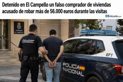 Detenido un falso comprador de casas tras robos de 56.000 € en Alicante