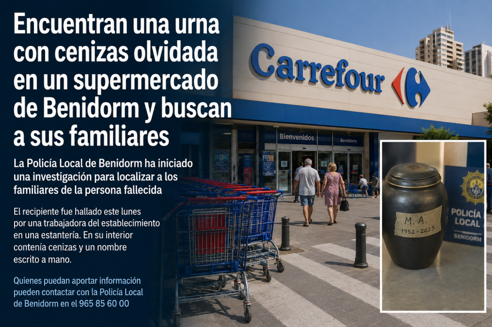 El insólito objeto olvidado en un supermercado de Benidorm que ahora custodia la Policía