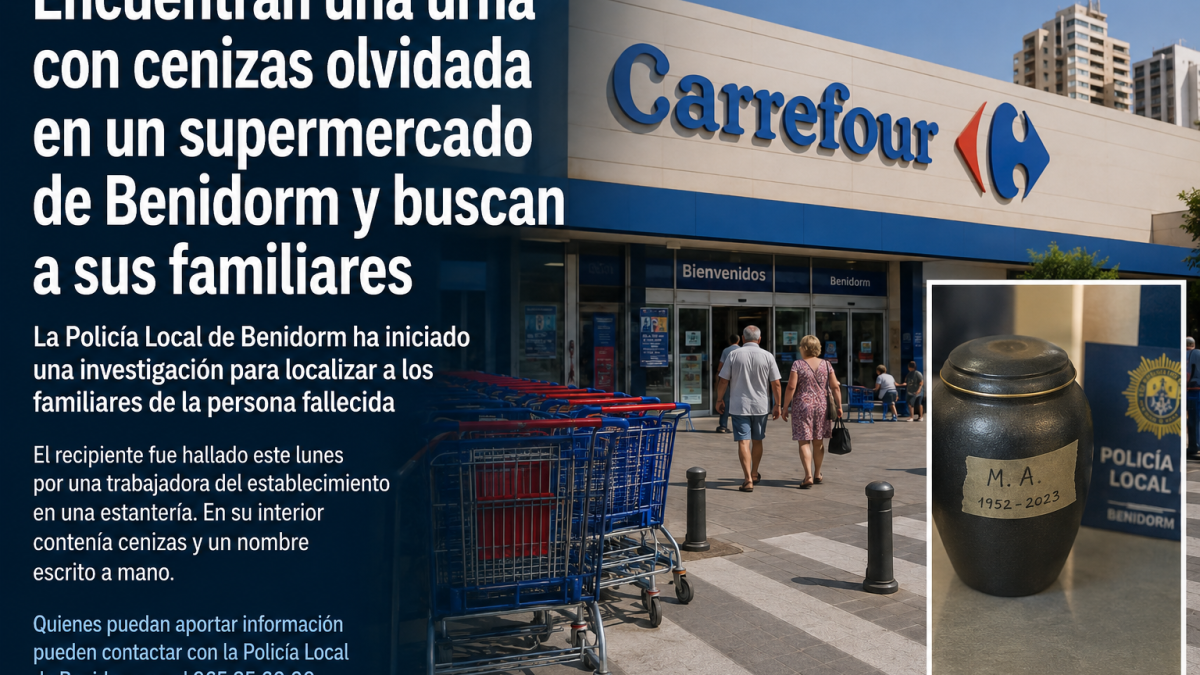 El insólito objeto olvidado en un supermercado de Benidorm que ahora custodia la Policía