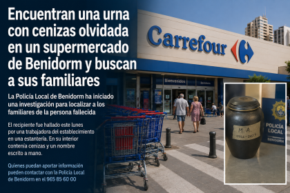 El insólito objeto olvidado en un supermercado de Benidorm que ahora custodia la Policía
