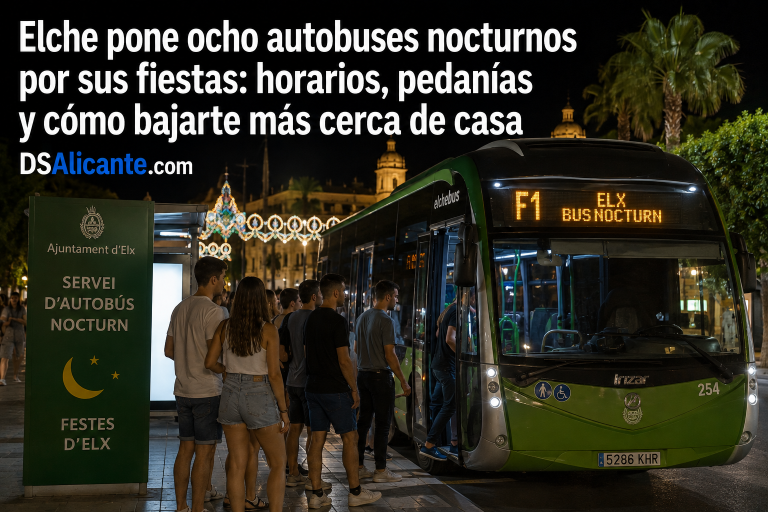 Elche amplía los autobuses de madrugada por sus fiestas: consulta si llegan a tu barrio o pedanía