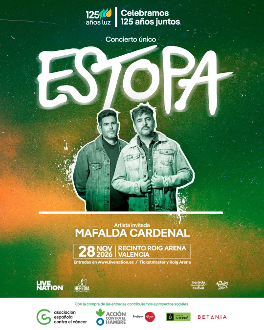 Estopa ofrecerá en Valencia su único concierto de 2026: fecha, horarios y todo lo que debes saber