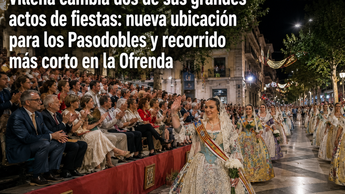 Fiestas Villena 2026: cambian los Pasodobles y la Ofrenda