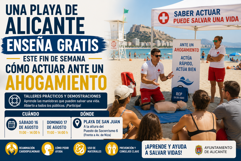 L’Albir acoge este puente talleres gratuitos para todos los públicos sobre prevención de ahogamientos, rescate seguro y RCP.