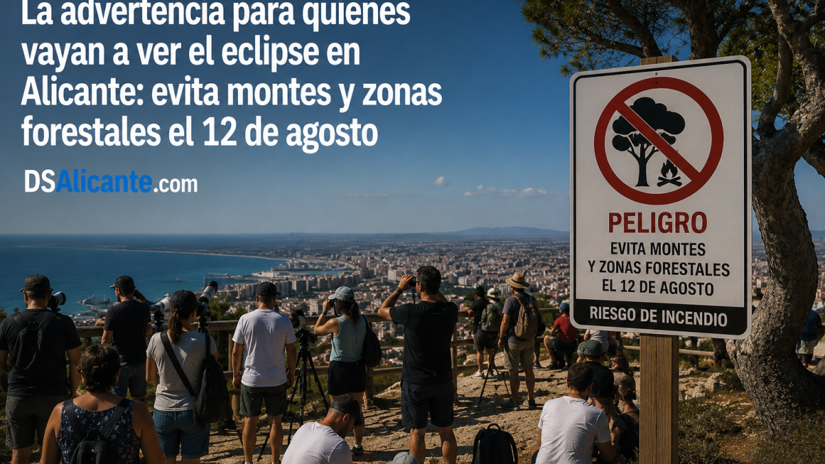 La advertencia para quienes vayan a ver el eclipse en Alicante: evita estos lugares el 12 de agosto