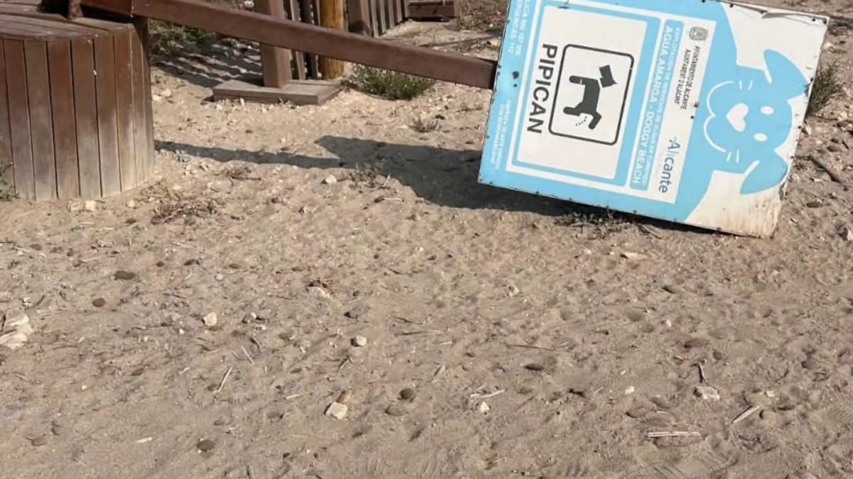 La playa canina de Agua Amarga afronta el verano entre basura, cristales y falta de mantenimiento