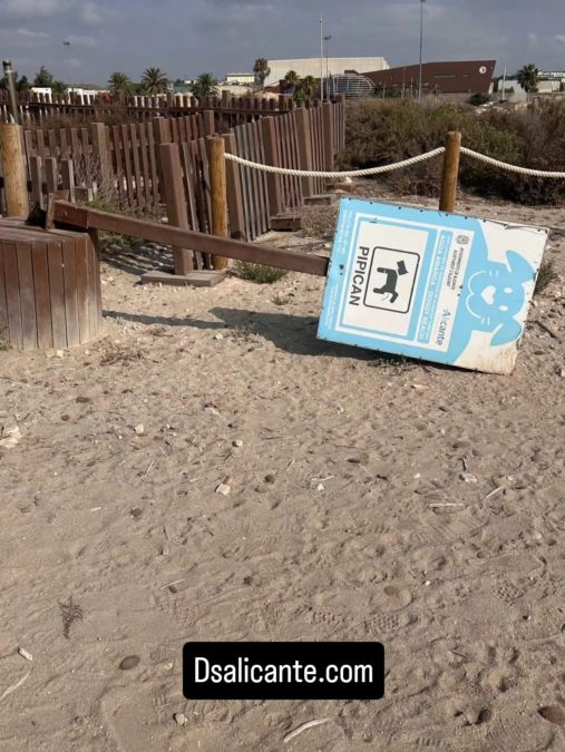 La playa canina de Agua Amarga afronta el verano entre basura, cristales y falta de mantenimiento