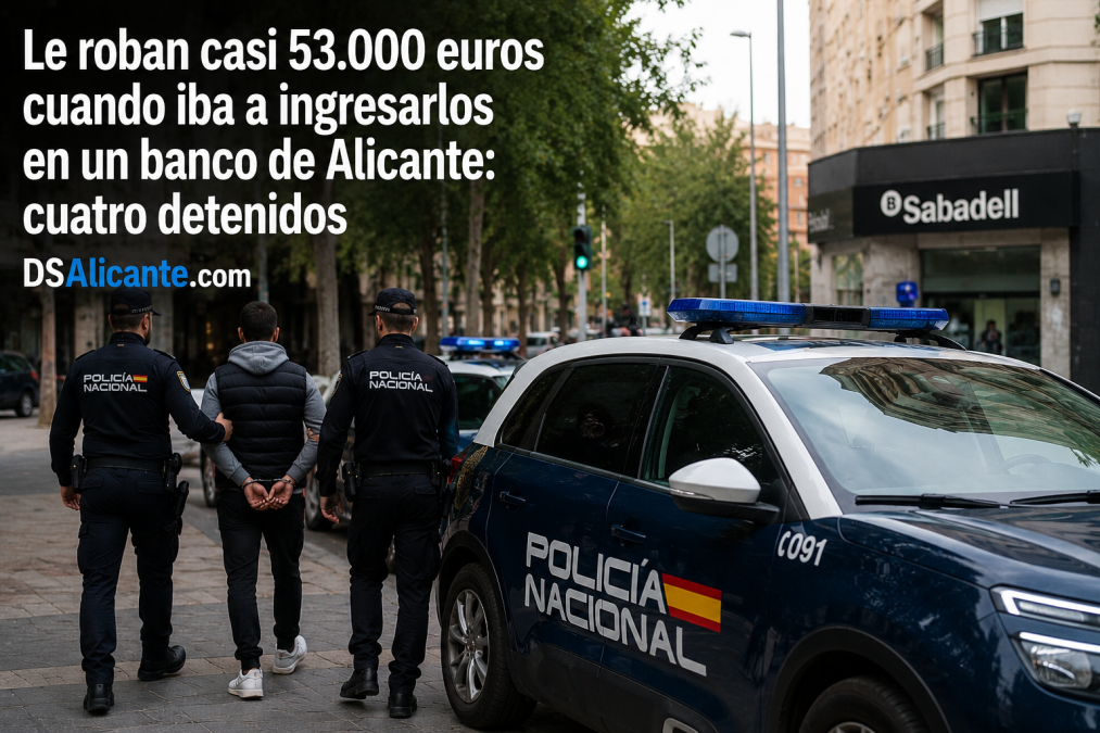 La tiran al suelo y le roban casi 53.000 euros cuando iba a ingresarlos en un banco de Alicante