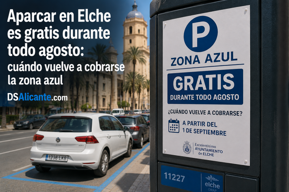 La zona azul de Elche ya es gratis: hasta qué día puedes aparcar sin pagar