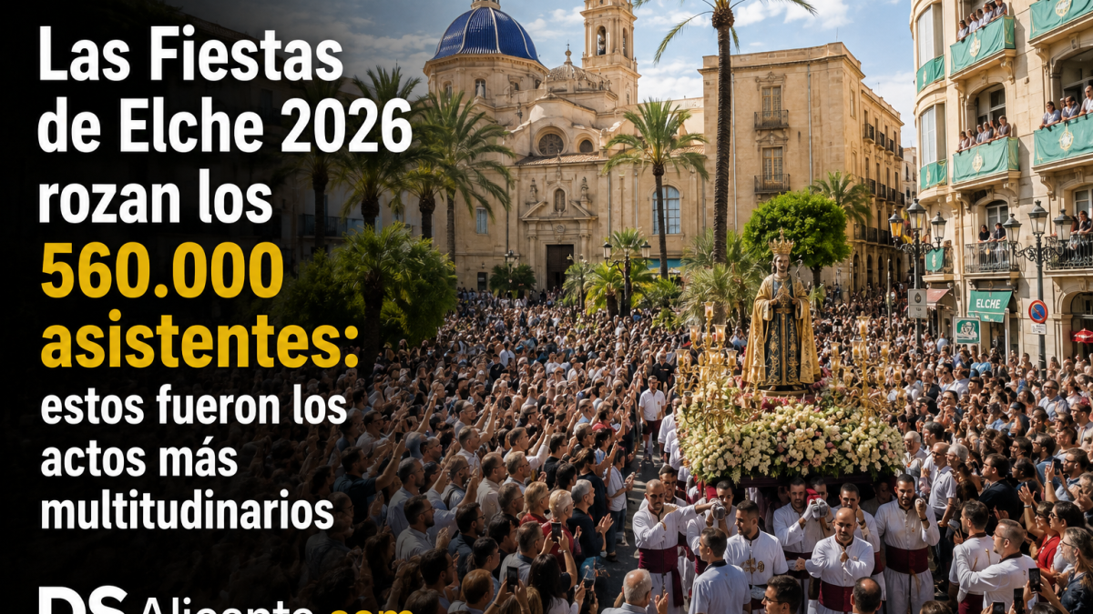 Las Fiestas de Elche 2026 rozaron los 560.000 asistentes. Consulta las cifras de la Barraca Municipal, mascletaes y principales actos.