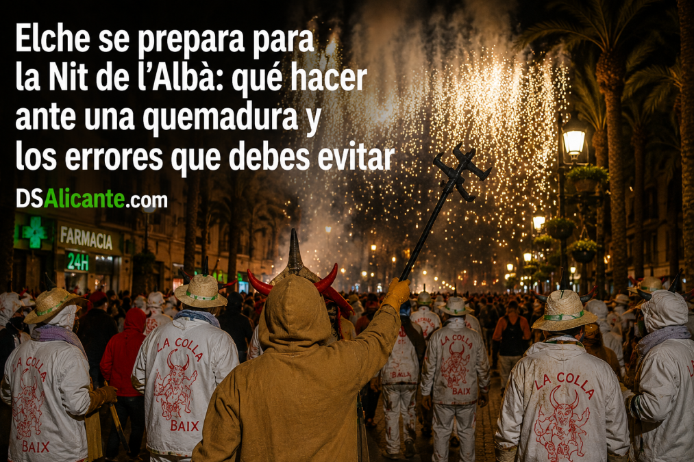 Lo que nunca debes hacer si te quemas con un petardo durante la Nit de l’Albà de Elche