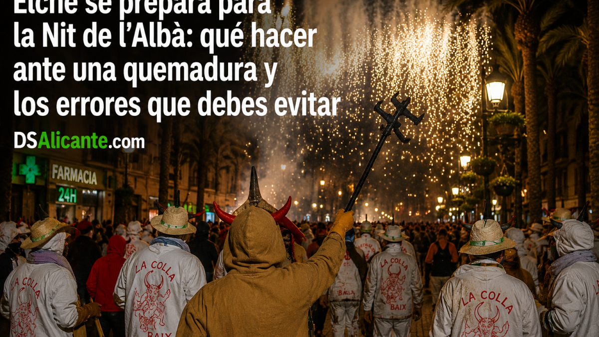 Lo que nunca debes hacer si te quemas con un petardo durante la Nit de l’Albà de Elche