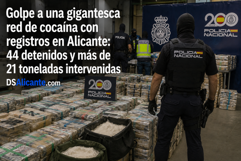 Más de 21 toneladas de cocaína y 44 detenidos: la macrooperación antidroga que también llega a Alicante