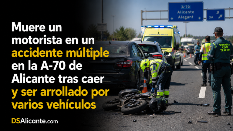 Muere un motorista en un accidente en la A-70 de Alicante