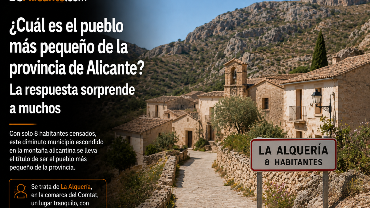 Ni Alicante ni Benidorm: este es el pueblo con menos habitantes de toda la provincia