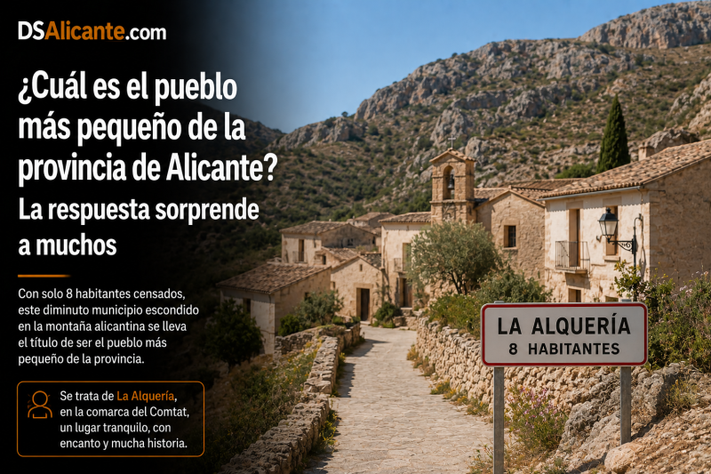 Ni Alicante ni Benidorm: este es el pueblo con menos habitantes de toda la provincia