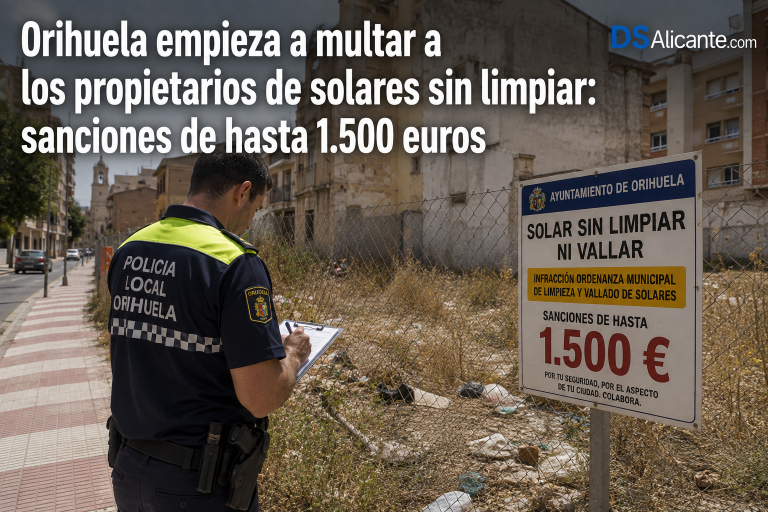 Orihuela multará con hasta 1.500 € por solares sin limpiar