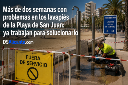 Problemas en los lavapiés de la Playa de San Juan en pleno agosto: ya han comenzado las reparaciones