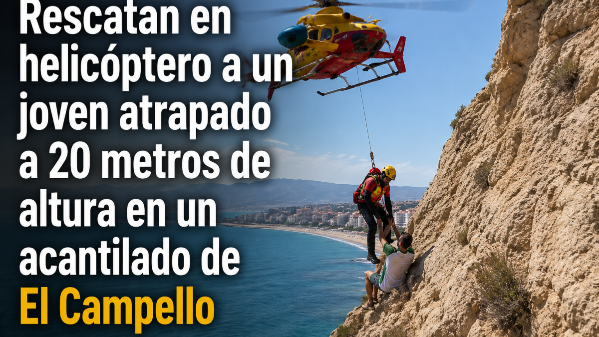 Rescate en El Campello: atrapado a 20 metros de altura