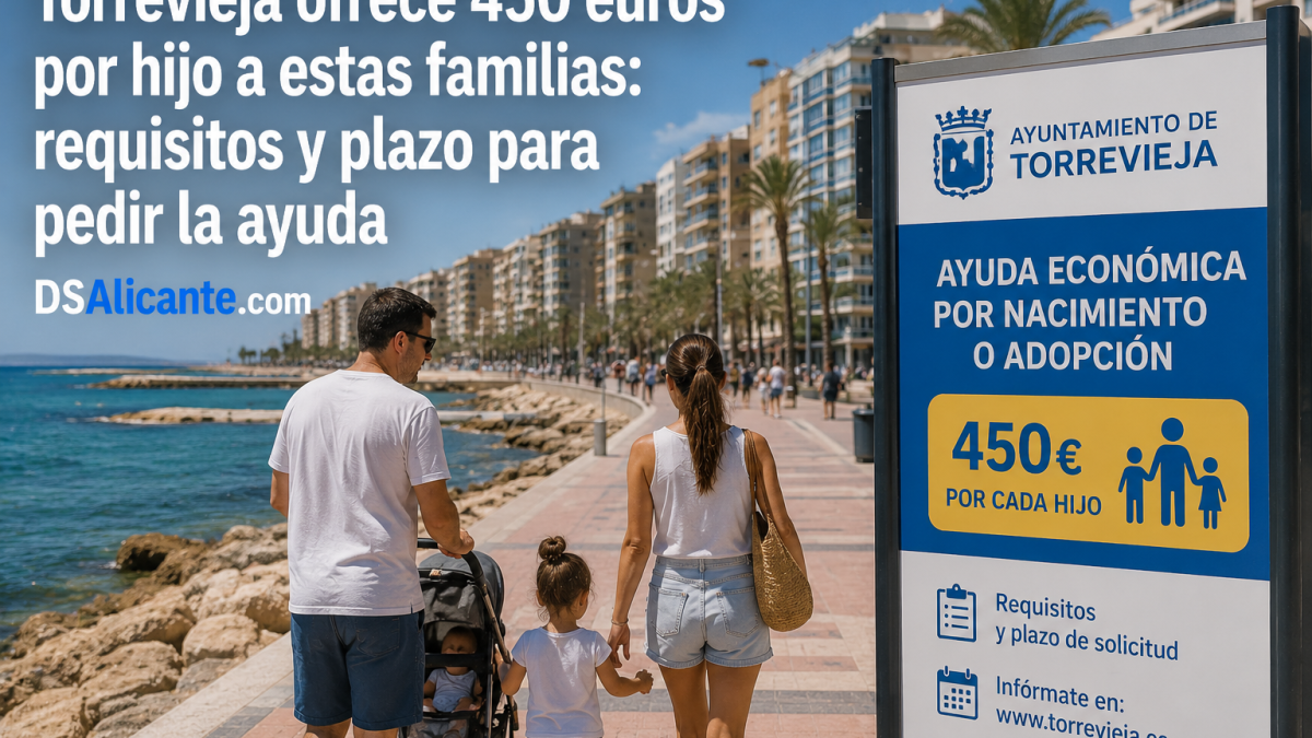 Si tu hijo nació en 2025 y vives en Torrevieja puedes pedir 450 euros: estos son los requisitos