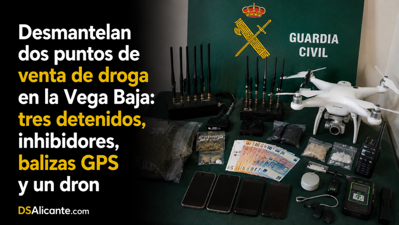 Tres detenidos y dos puntos de droga desmantelados en la Vega Baja