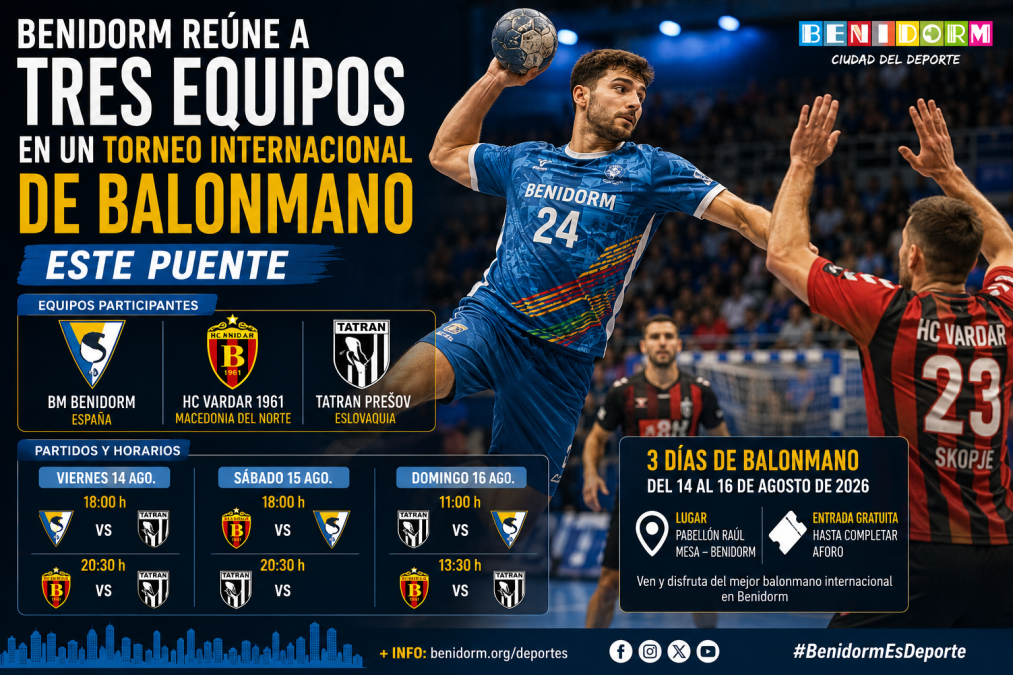 Tres equipos disputan el Torneo Internacional de Balonmano de Benidorm este puente. Los partidos se celebran a las 20:00 horas.