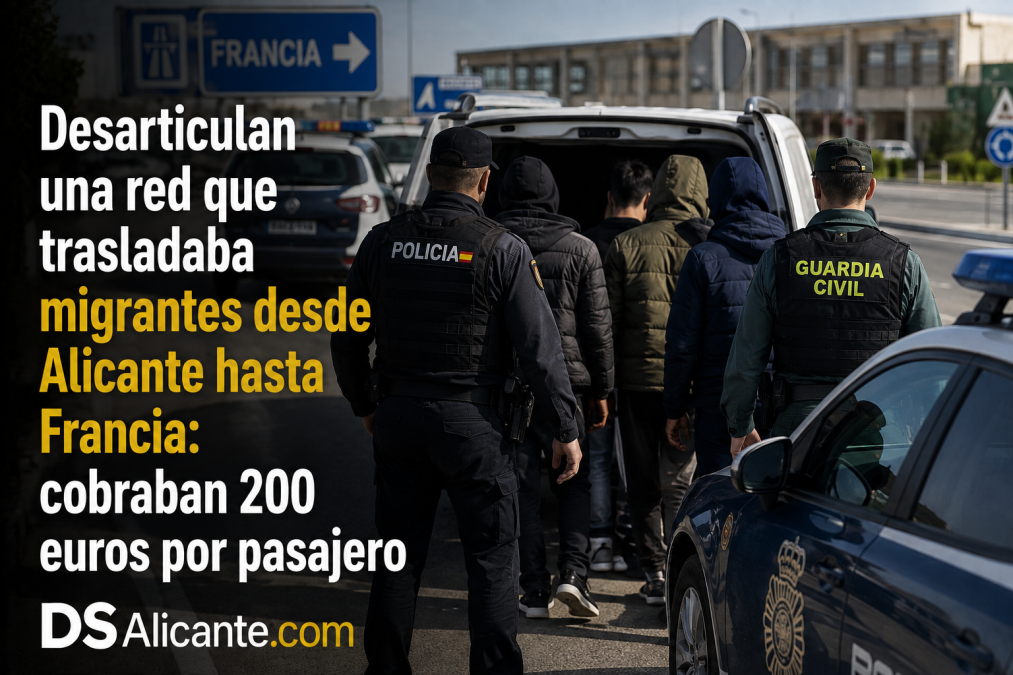 Tres personas han sido detenidas por una red que presuntamente trasladaba migrantes desde Alicante hasta Francia por 200 euros. Dos están en prisión.
