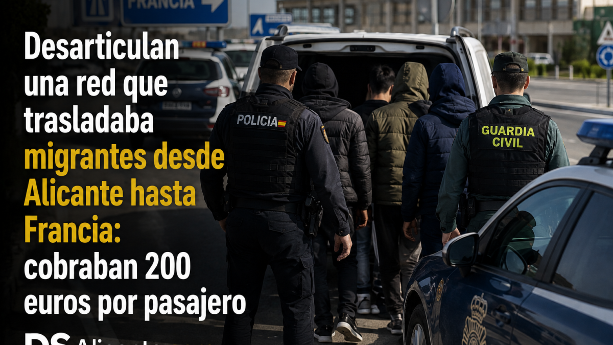 Tres personas han sido detenidas por una red que presuntamente trasladaba migrantes desde Alicante hasta Francia por 200 euros. Dos están en prisión.