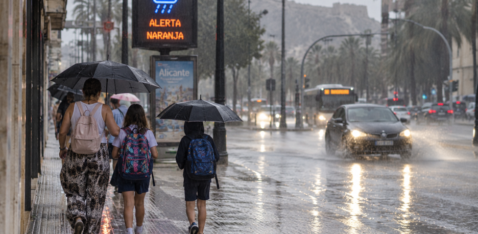 Alerta naranja en Alicante: lluvias, tormentas y granizo el miércoles