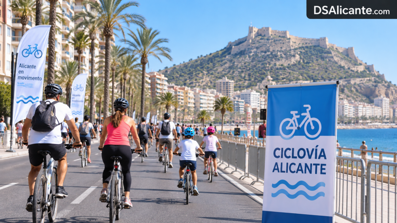 Alicante cerrará al tráfico parte del litoral este domingo por la Ciclovía