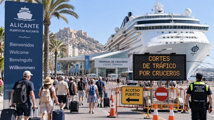 Alicante espera 20.000 cruceristas y cortes de tráfico