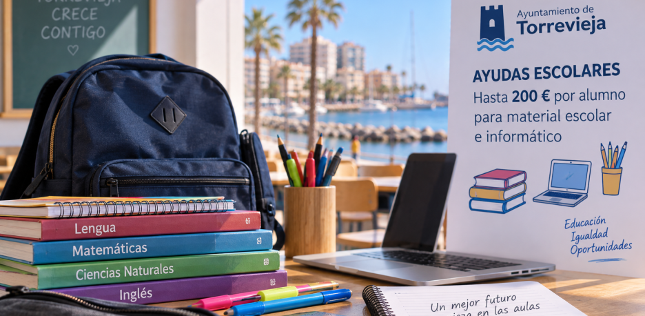 Ayudas escolares Torrevieja 2026: hasta 200 euros por alumno
