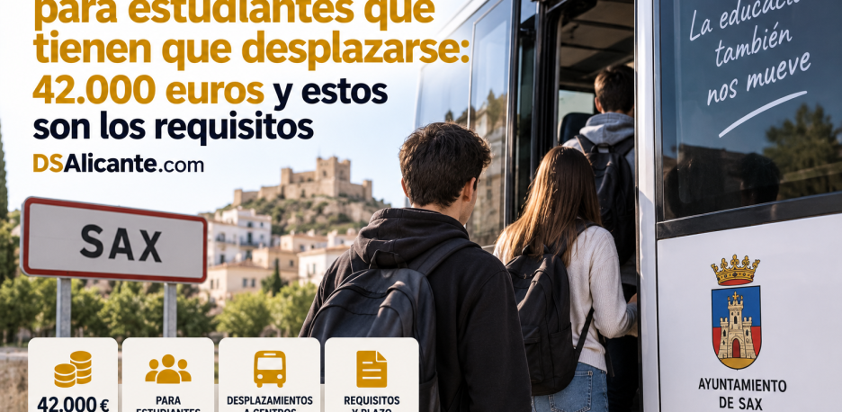 Ayudas estudiantes Sax 2026: requisitos y 42.000 € para transporte