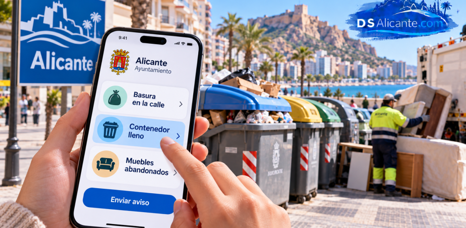 Cómo avisar de basura y muebles abandonados en Alicante desde el móvil