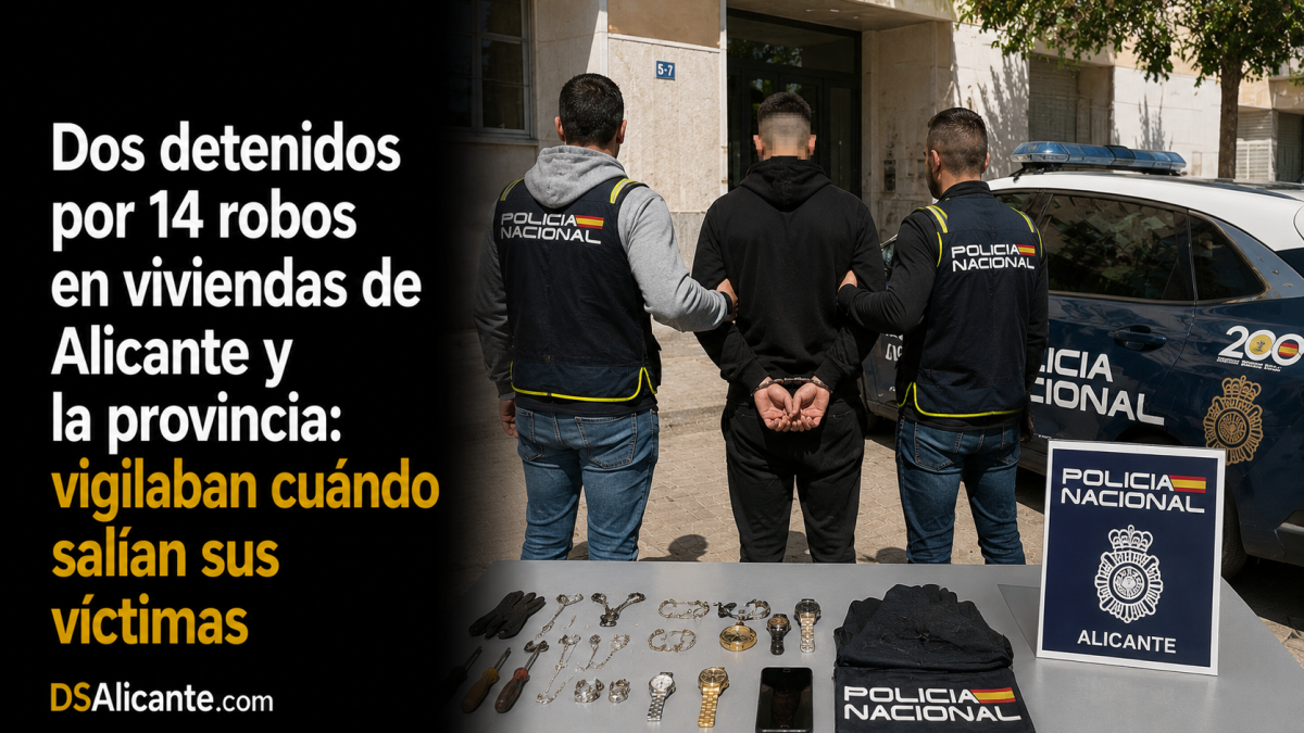 Dos detenidos por 14 robos en viviendas de Alicante