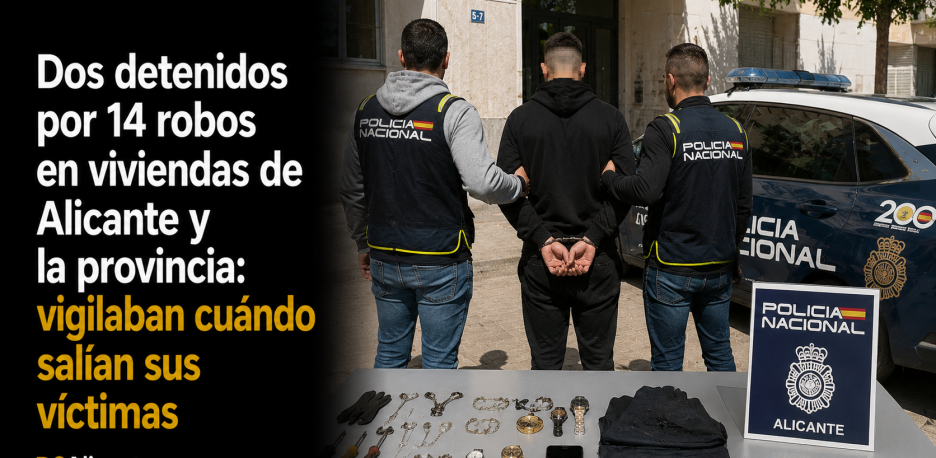 Dos detenidos por 14 robos en viviendas de Alicante