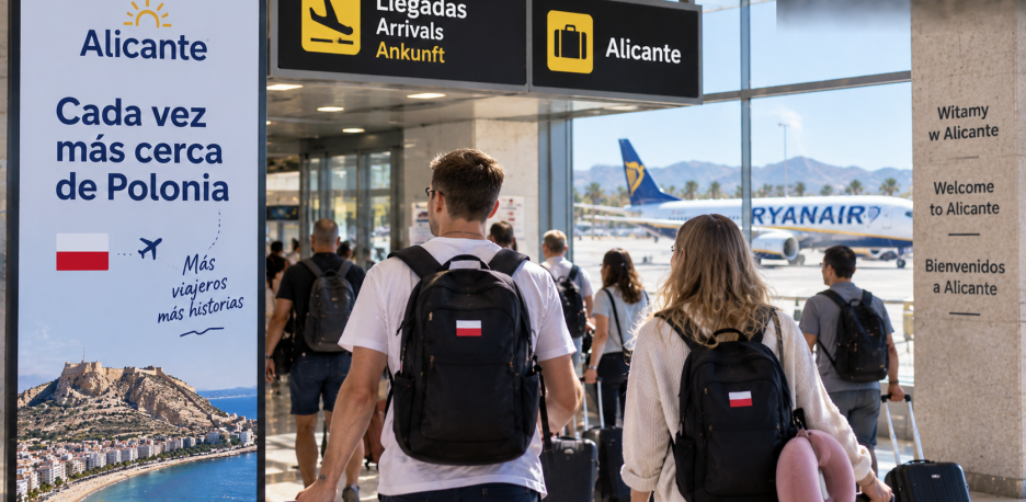 El turismo polaco crece un 24% en Alicante y supera los 724.000 pasajeros