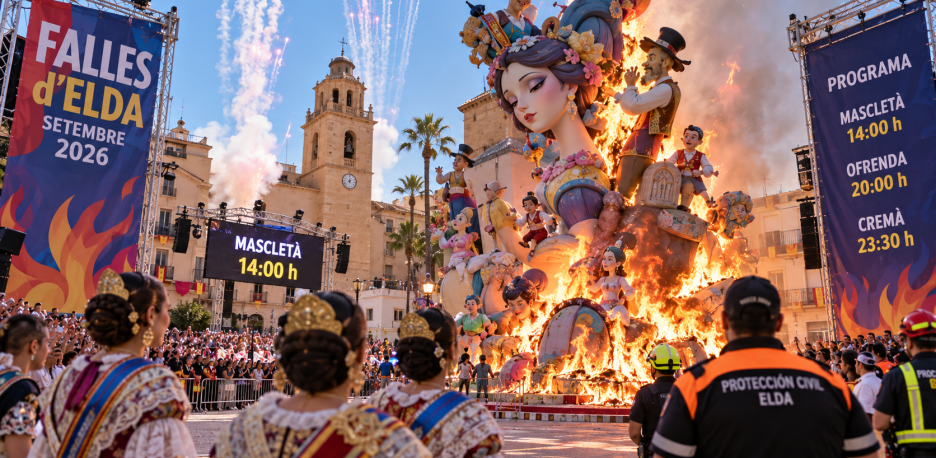 Fallas de Elda 2026: programa, mascletà y horarios de la Cremà