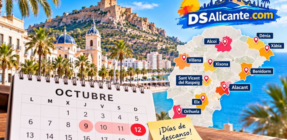 Festivos de octubre en Alicante 2026: dónde hay puente y qué días