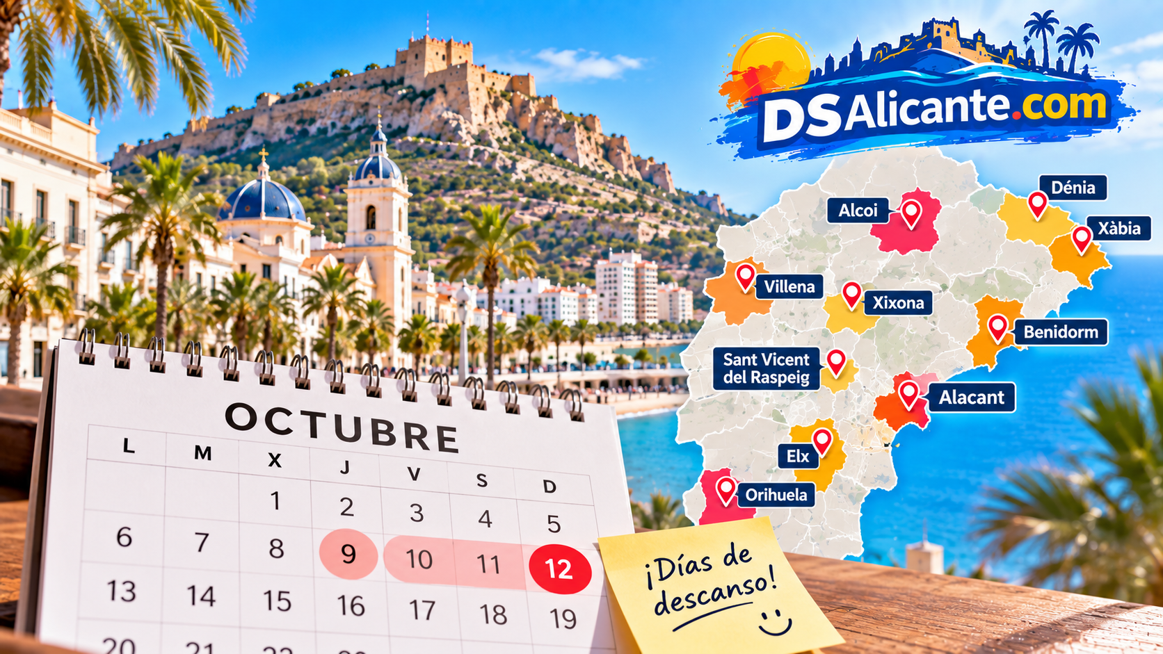 Festivos de octubre en Alicante 2026: dónde hay puente y qué días