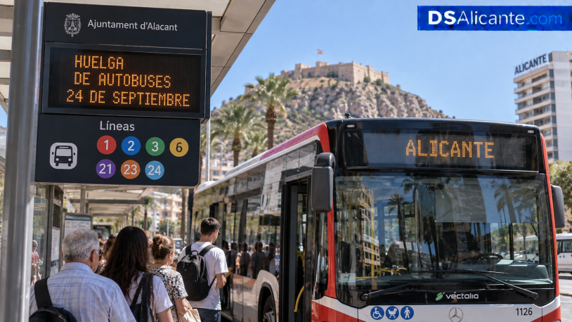 Huelga de autobuses en Alicante: líneas afectadas este 24 de septiembre