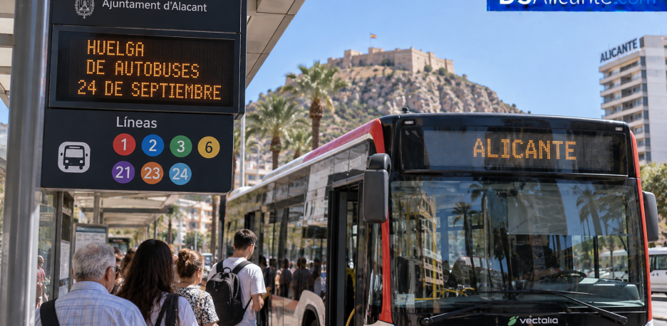 Huelga de autobuses en Alicante: líneas afectadas este 24 de septiembre