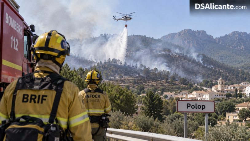 Incendio en Polop: 36 hectáreas quemadas y vecinos desalojados