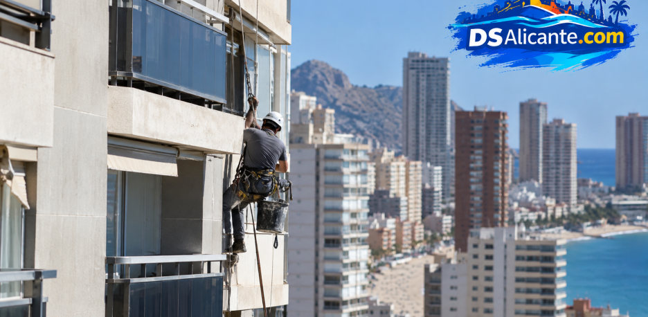 Juzgan a una mujer acusada de cortar la cuerda de un trabajador suspendido entre los pisos 12 y 13 en Benidorm