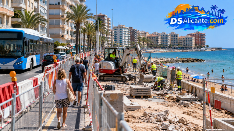 Obras Playa de los Locos Torrevieja: cortes, autobús y duración