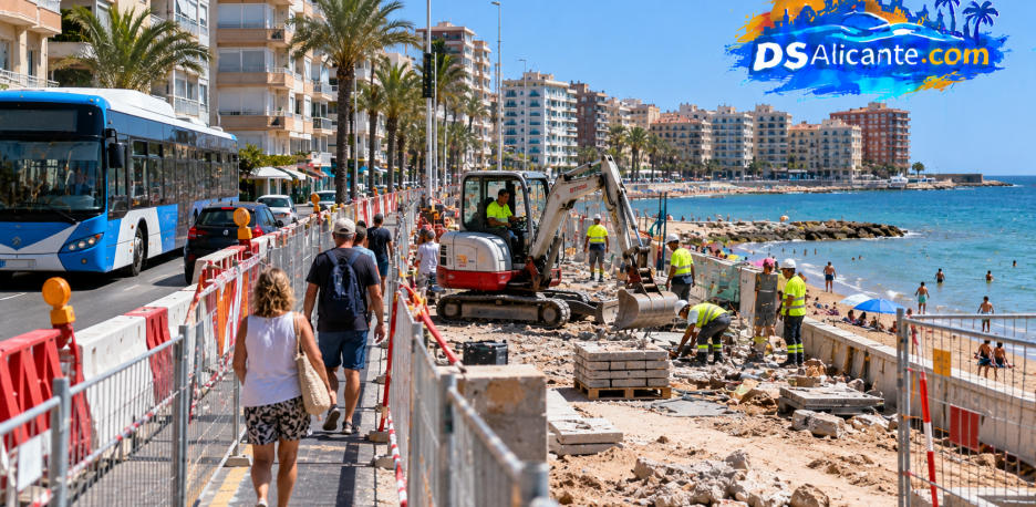 Obras Playa de los Locos Torrevieja: cortes, autobús y duración
