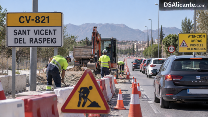 Obras en la CV-821 de Sant Vicent: cortes y retenciones desde hoy