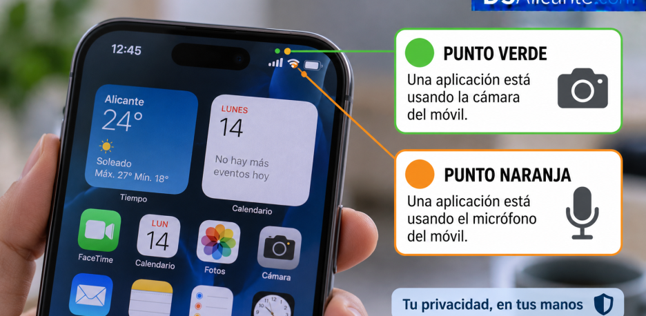 Punto verde o naranja en el móvil: qué significa